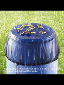 39.4Inch Rain Barrel Mesh Cover with Drawstring Prevents Leaves Debris and Mosquitoes for Water Collection Tank