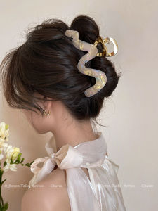 Large Size Acetate Wave Hair Claw Clip for Women Elegant Shark Style Hair Accessories Korean Fashion Alloy Hair Grips