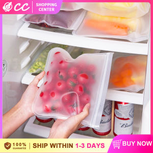 【 Reusable 】 Food Storage Bag Fruit and Vegetable Food Sealed Bag with Double Zipper Leak Proof Storage Bag