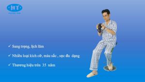 Bộ Pyjama Phi bóng tay ngắn nam cao cấp(PNP02) thương hiệu HUONGTAM. Chất liệu vải polyester mềm mại thoáng mát không phai màu.