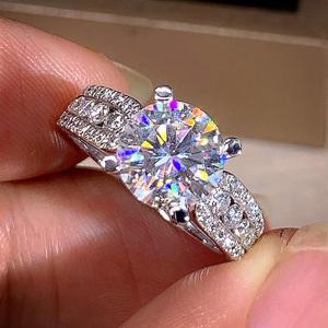 Huitan Aesthetic Design Women Ring Wedding Proposal Inlaid Shining CZ Promise Accessories Classic Fashion Jewelry for Bridal