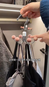 Wardrobe Rack Organizer 6 Hooks Hanger Rack Bra Storage Bag Clothes Organizer Towel Rack Penyangkut Baju