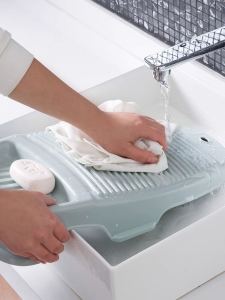 กระดานซักผ้าเพิ่มความหนากระดานซักผ้ากันลื่นสำหรับซักผ้าไซส์เล็กอ่างซักผ้าพลาสติก