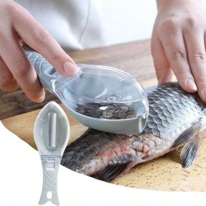 1/2/3pcs Fish Skin Brush Scraping Kitchen Fish Scale Cleaner Fast Remove Fish Knife Cleaning Peeler Scaler Scraper Kitchen Tool