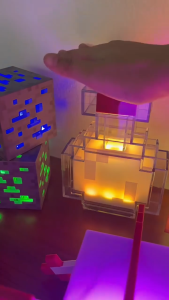 หลอดไฟ led รูปเกม Minecraft เปลี่ยนสีได้ ของเล่นมายคราฟ แบบชาร์จไฟได้
