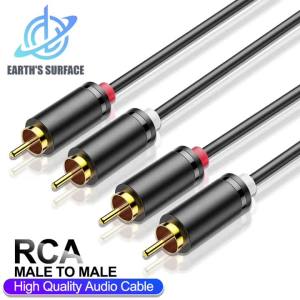Cáp Âm Thanh Stereo RCA Đực-đực 2RCA Sang 2RCA Cáp Âm Thanh Aux Cho HDTV Rạp Hát Gia Đình Loa DVD HIFI Dây Đôi 1.5m/2m/3m/5m
