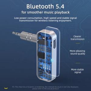 Bộ Chuyển Đổi Âm Thanh Bluetooth 5.4 Bộ Thu/phát Không Dây 2 Trong 1 35mm Aux Cho Loa PC TV Xe Hơi Phát Nhạc Rảnh Tay