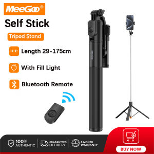 MeeGoo Selfie Stick Tripod 1.75M with LED Light Tripod Stand Phone Holder Monopod Bluetooth Remote Vlog Live