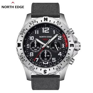 NORTH EDGE 2024 MACH 2 Mens Watches Solar Power 316 stainless steel Case Quartz Watch For Men Pilot Waterproof 50M Stopwatch