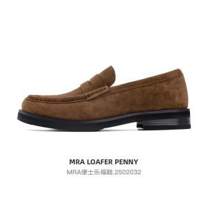 Giày Loafer Nam Da Lộn Màu Camel Mr.A 2025 Phong Cách Casual Thoải Mái Mềm Mại Thời Trang Kiểu Cổ Điển Mũi Tròn Đế Cao Su