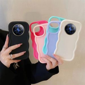 New Casing Realme 12X 12 12+ Realme 12 Pro+ Plus 5G Ins Simple Fashion Simple Macaron Wave Border Phone Case Cartoon Solid Colors Silicone Soft Cover 2024