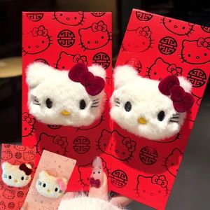 Kawaii Hello Kitty Red Envelope 2026 Chinese Money Bags New Year Red Envelopes Cute Red Plush Red Envelopes 3D Chinese New Year Gifts Angpao