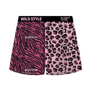 JIAZINI | Quần lót nam họa tiết da báo rộng rãi màu hồng mặc ở nhà quần đùi ngắn thoải mái thoáng khí quần lót nam mùa hè 2024