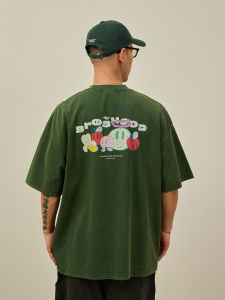 Broshood | Sandy Washed Old-Fashioned Spray Fruit Print T-Shirt