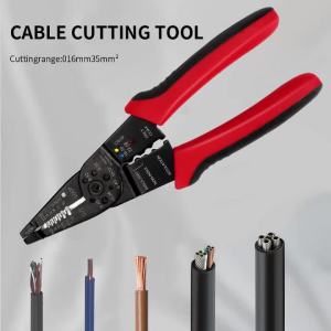 Dụng Cụ Bóc Dây Tự Động Đa Chức Năng Kìm Cắt Và Ép Đầu Dây Bằng Thép Carbon Dùng Cho Dây Điện AWG 22-10