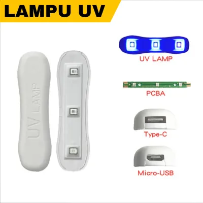 Lampu UV dengan PCB Type-C dan Micro-USB. Fit untuk penerangan UV.