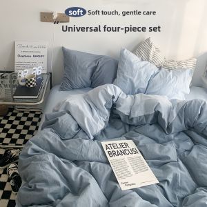 Minimalist INS Style Washed Cotton Bed Set
