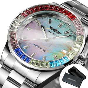 T-WINNER | WINNER Business Automatic Watch for Men Minimalist Fashion Mechanical Mens Watches Top Brand Luxury Stainless Steel Strap Clock