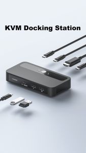 Hagibis USB C ฮับสวิตช์ KVM 4K 120Hz Dual Host Sharing 100W PD USB-C ที่ต่อ HDMI สำหรับ PC โทรศัพท์มือถือแล็ปท็อปแท็บเล็ทเกมคอนโซล