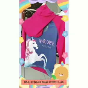 Baju Renang Baju Renang Anak Perempuan Import Murah Pakaian Renang Anak Cewek Lengan Panjang Baju Renang Anak Perempuan Motif with Arm Circle Red Cherries Mix Unicorn Pink Purple Unicorn Mermaid Cinnamoroll