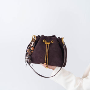 Casual Leather Crossbody Bag Womens Drawstring Versatile Leisure Foldable Shoulder Bag Trendy Cloud Shape Soft Handle Bag