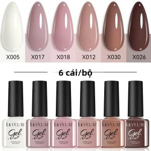 Bộ Sơn Móng Tay Gel LILYCUTE 6 Món/bộ 7ml Bộ Sưu Tập Màu Cà Phê 125 Màu Làm Móng Bán Vĩnh Cửu Tẩy Được Sơn Móng Nghệ Thuật UV