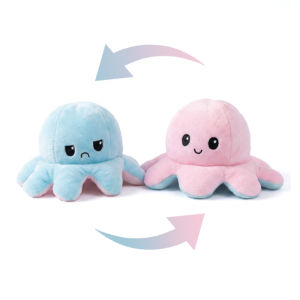 Bandai | Double-Sided Octopus Plush Toy Purple and Blue Double-Sided Flip Plush Toy with Embroidered Details A Cute Collectible Plush Toy