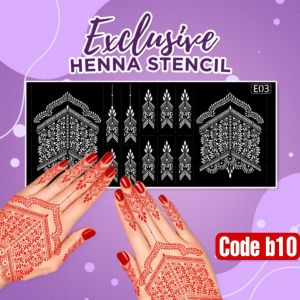 1 SET CETAKAN HENA PENGANTIN (kuku3d+manik+lem+gliter)