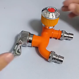 Keran Cabang Shower ABS Kran Air Engkol Double PVC Plastik Kamar Mandi Toilet WC 1/2 Inch