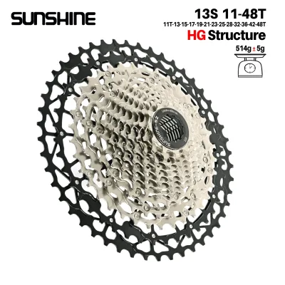 GOLDIX | SUNSHINE Ultralight Bicycle Cassette Freewheel Carbon Steel Material 9/10/11/12/13 Speed HG Structure Sprocket for Mountain Bike