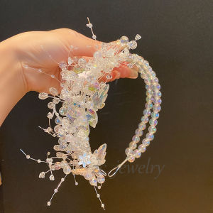 Elegant Crystal Tassel Petal Hairband Womens Fashionable Bridal Photo Shoot Hair Accessories New Style Hair Clip