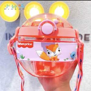 Chính hãng fisher-price bình nước donut cáo Hồng 420ml chất liệu tritan không BPA an toàn cho bé