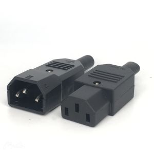 IEC 10A 250V Straight Cable Plug Connector Rewireable C13 C14 Plug Rewirable Power Connector 3 pin AC Socket