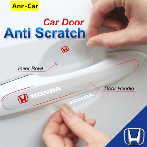 [ Ann-Car ]4ชิ้น/เซ็ต Honda Car Door Handle Protector Cover Inner Bowl Anti Scratch Sticker Jazz City BRV CRV HRV Accord Civic