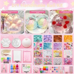 XIONGBUFAN | DIY Handmade Ball Kit for Girls 6+ Educational Craft Set with Beads Glitter Clay and Tools Stress Relief Toy Portable Fun