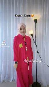 GAMIS SENA | GAMIS KRINKLE FULL KANCING MODE TERBARU | BISA COD GRATIS ONGKIR