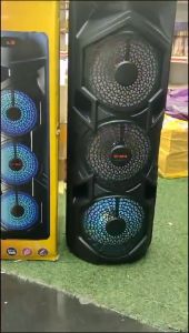 Original *8.5 MODEL GY- 8818 INCHES X 3* *P.M.P.O 15000 WATT* PORTABLE HIGH QUALITY BLUETOOTH SPEAKER WITH WIRELESS MICROPHONE Audio karaoke