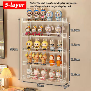 Nail-Free Wall Mounted Multi-Functional Display Rack Storage Box for Dolls Cosmetics - Space-Saving Organizer