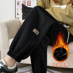 plus Size Womens Sweatpants Sporty Fleece Lined High Waist Slimming Loose Casual Harlan Pants Long Cotton Straight Leg Trousers
