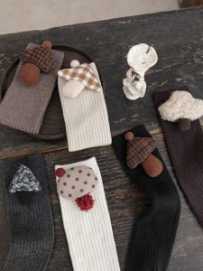 ถุงเท้าผ้าขนสัตว์หนาสำหรับเด็กผู้หญิง ถุงเท้ายาวถึงเข่า ถุงเท้าฤดูใบไม้ร่วงและฤดูหนาว ถุงเท้าเด็กผ้าขนสัตว์แบบย้อนยุค ถุงเท้าผ้าขนสัตว์สำหรับเด็ก