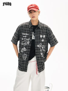 F426 | Summer New Loose Versatile Pattern Print Short Sleeve Shirt