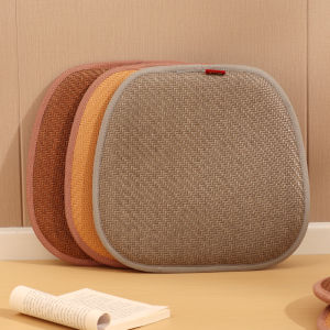 Cool Breathable PE Rattan Seat Cushion Office Living Room Dining Table Horse Hoof Shaped Non Slip Chair Pad Summer Washless