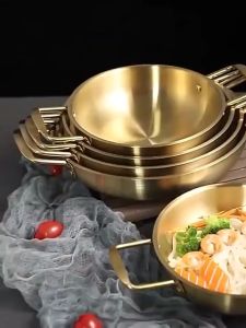 Korean Noodles Pot Gold Aluminum Soup Pot Kitchen Accessories Cooking Utens Cooking Cooking Pots Multi-purpose Cookware