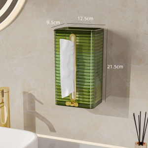 Luxury Wall-Mounted Bathroom Tissue Box Storage Organizer Transparent Rectangular Toilet Paper Holder Simple Design Household Storage Utility