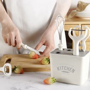 6pcs Kitchen Knife Set Kitchen Utensils Set Knife Scissors peeler Kitchen decoration organizer storage