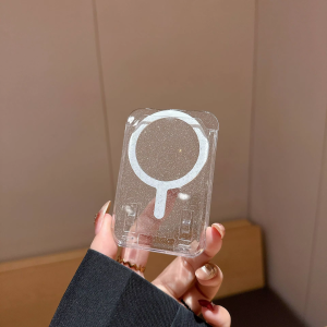 Clear Magnetic Wallet Card Holder Portable and Anti-Drop with Photo Pocket Compatible with Magsafe for iPhone 17 16 15 14 13