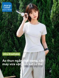 Jeanswest | Áo Thun Cổ Tròn Tay Raglan Phối Sọc Không Đều