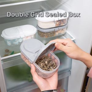 Double Grid Sealed Box Kitchen Refrigerator Storage Box Multifunctional Portable Outdoor Snack Fruit Food Lunch Box