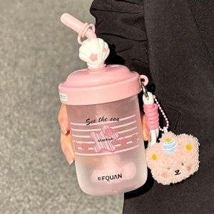 Aesthetic Straw Stirring Tumbler Cup Portable for Students