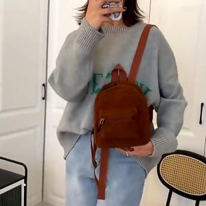 Tas Ransel Mini Bulu Wanita Bag Sekolah Kecil Remaja Fashion Kuliah Lucu Aesthetic Korea